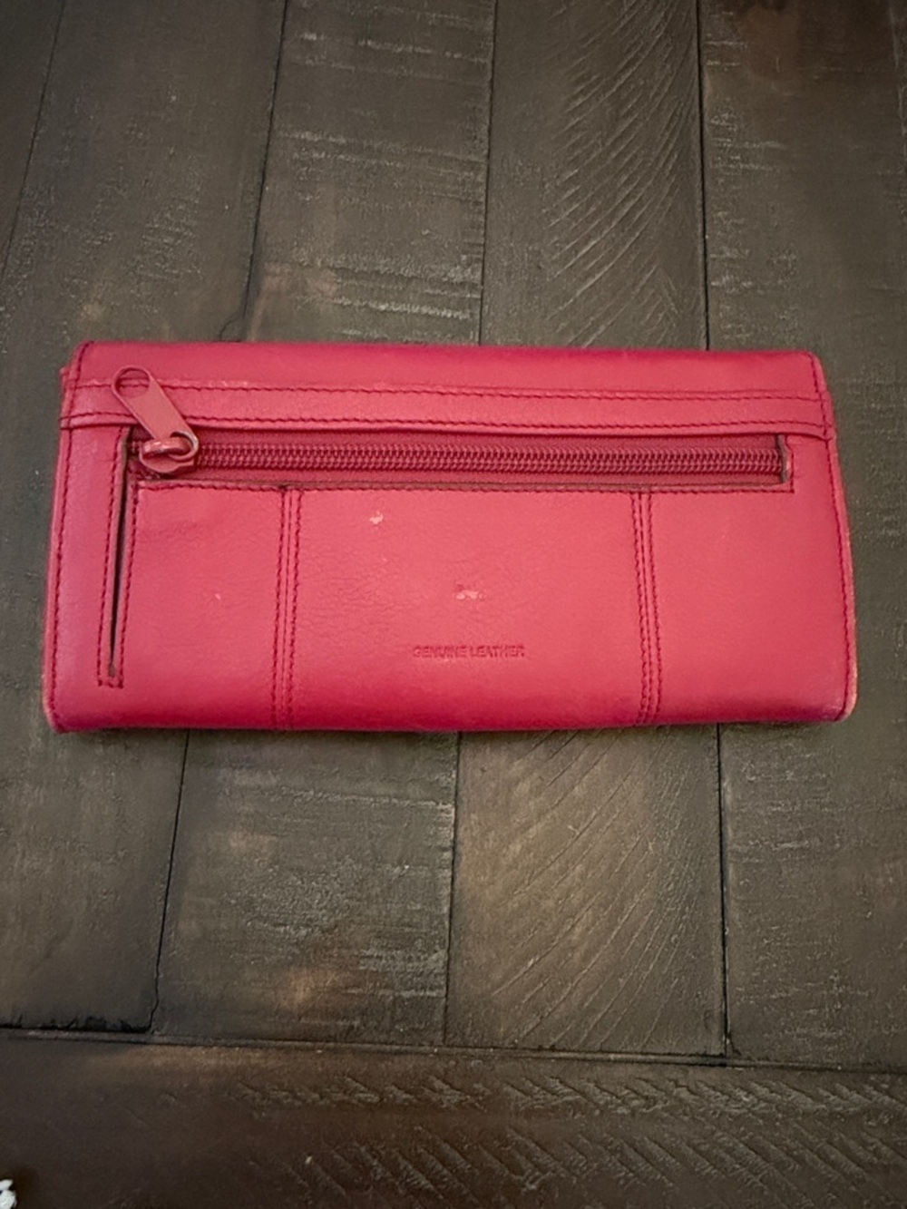 Red Soft Leather Long Wallet for Women - Picture 2 of 14